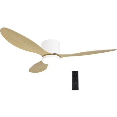 Ανεμιστήρας Οροφής LED CCT 2600lm 30W Με 3 Πτερύγια Remote Control Δρυς